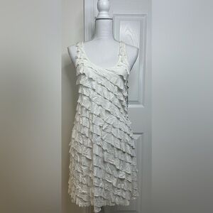 VERTIGO PARIS TIERED CROSS BACK SLEEVE DRESS SIZE L